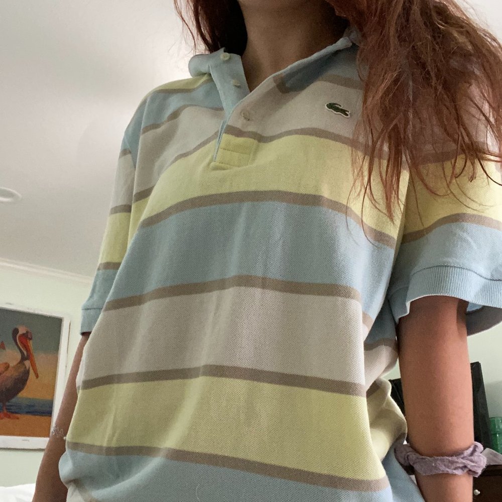 Large Striped Lacoste Polo